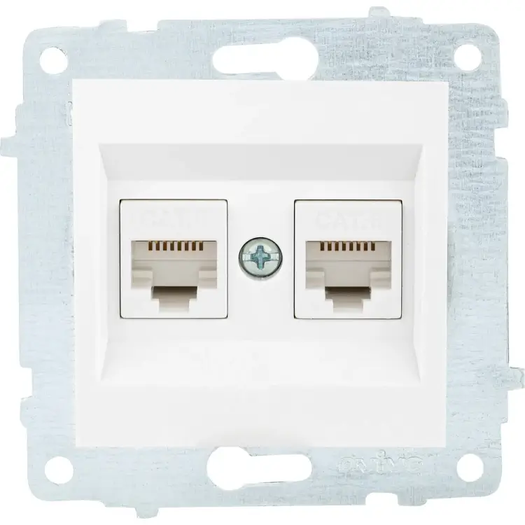 Механизм компьютерной 2-местной розетки rj45 OVIVO CAT6 600-000301-230