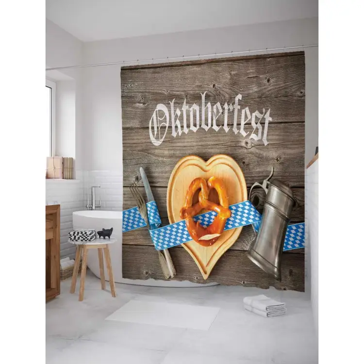 Шторка-занавеска для ванной JOYARTY Сервировка на Октоберфест sc_13237