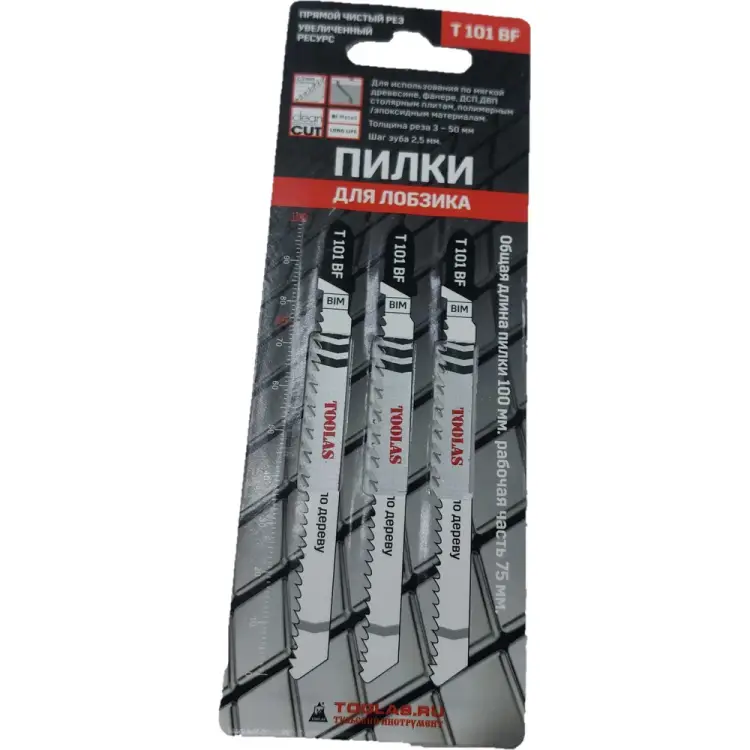 Пилка для лобзика TOOLAS T101BF Bi-Metall 3834 Пилка для лобзика TOOLAS T101BF Bi-Metall 3834