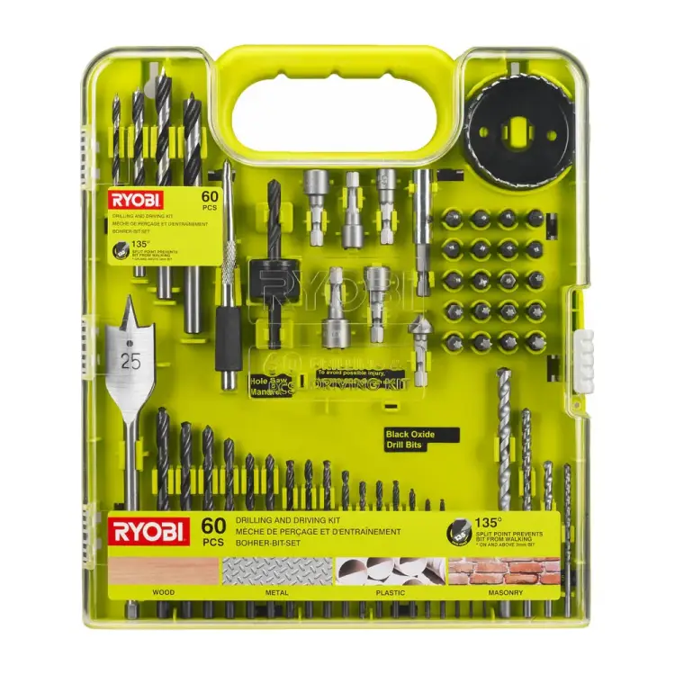 Набор сверл и бит Ryobi RAKDD60 5132004664 Набор сверл и бит Ryobi RAKDD60 5132004664