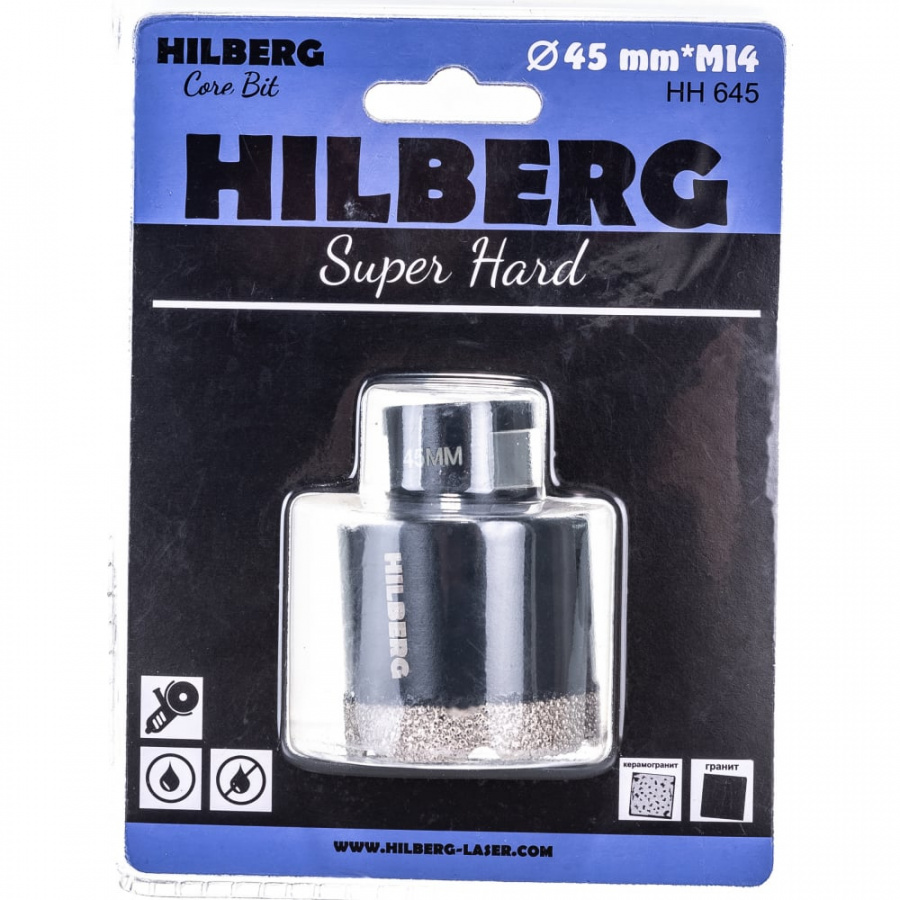 Коронка алмазная по керамике и керамограниту Hilberg Super Hard