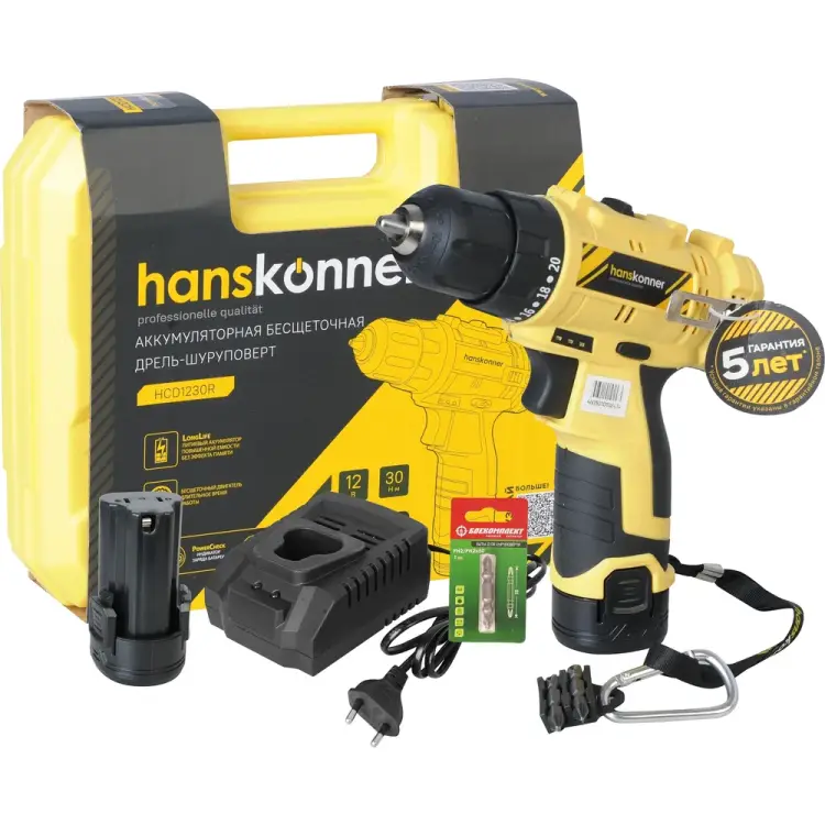 Аккумуляторная дрель Hanskonner HCD1230R Аккумуляторная дрель Hanskonner HCD1230R