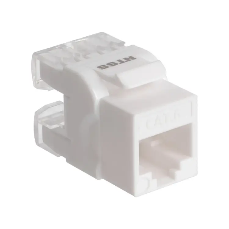 Розеточный модуль NTSS Keystone UTP RJ45 cat.6, 180 градусов, белый NTSS-KJ-UTP-RJ45-6-180-WT