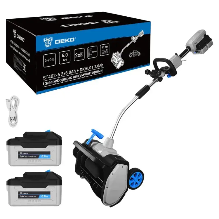 Аккумуляторный снегоуборщик DEKO ST402-6 083-4444