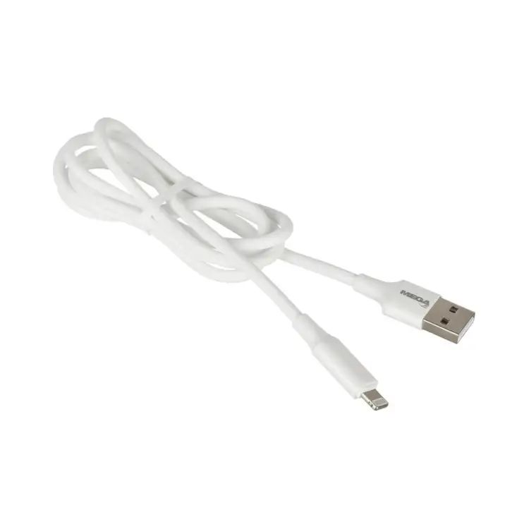 Кабель ProMega u28, 2,4a, 1м, usb - lightning, tpe, силикон, белый 1639348