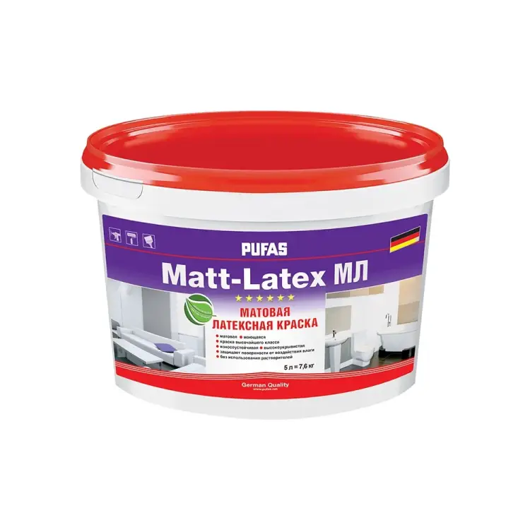 Моющаяся латексная краска Pufas MATT-LATEX тов-084880