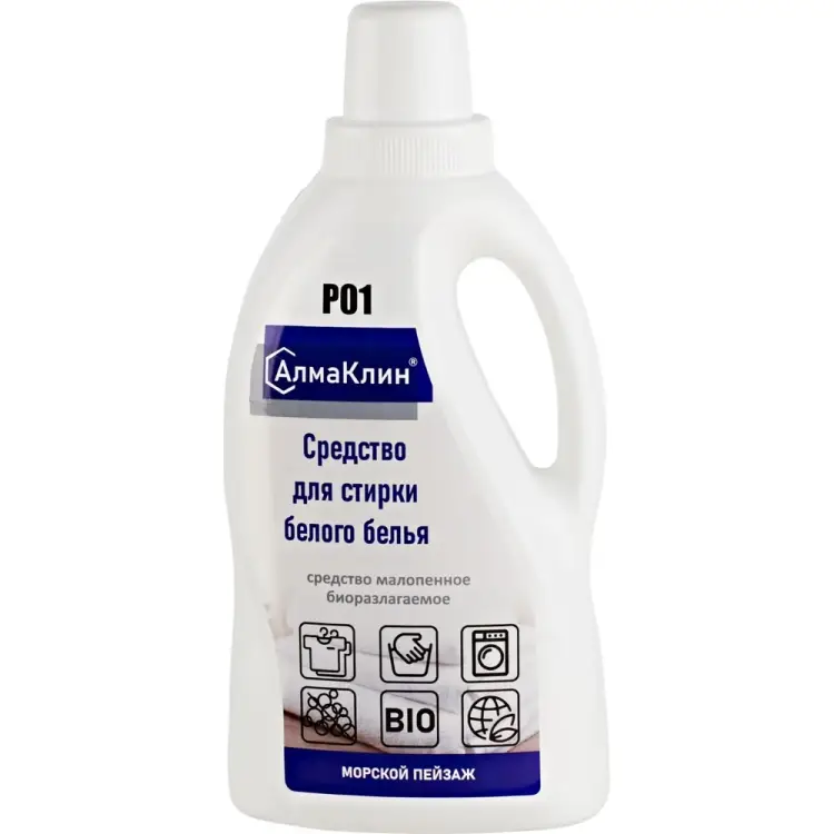 Средство для стирки белого белья ООО "БАЗОВАЯ ДЕЗИНФЕКЦИЯ" АлмаКлин P01 P01-М/П-1Л