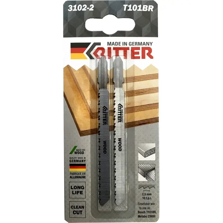 Пилки для лобзиков по дереву RITTER Eco Т101BR PS17141012