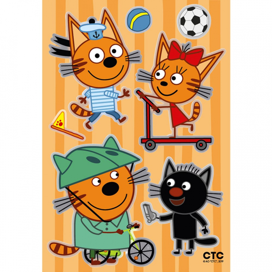 Наклейка Декоретто Три кота: Коржик играет