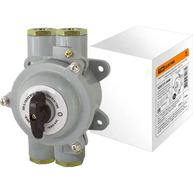 Пакетный переключатель TDM ELECTRIC ПП 3-16/Н2 3П 16А 220В, силуминовый корпус, IP56 SQ0723-0080