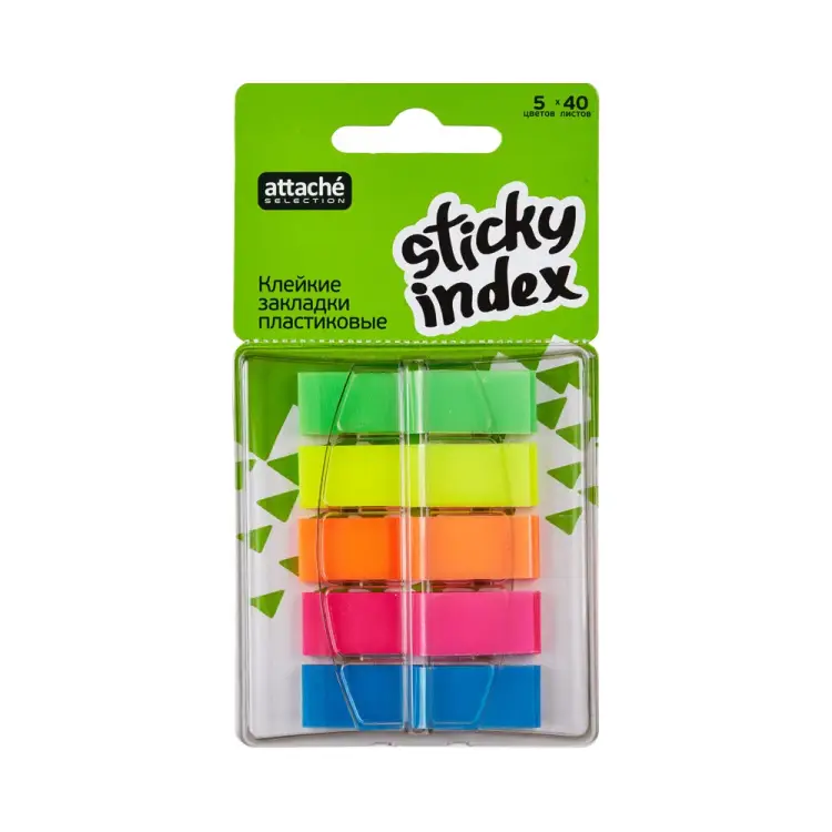 Пластиковые клейкие закладки Attache Selection POP-UP 383735