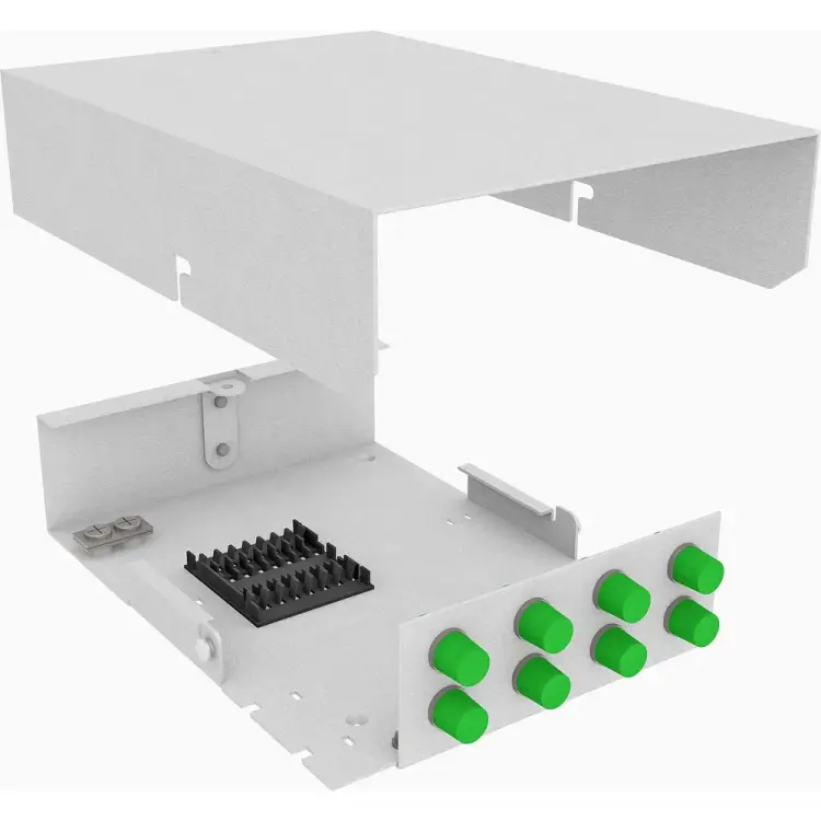 Настенный одномодовый укомплектованный оптический кросс TopLan КРНМ-Top-08FC/A-OS2-GY