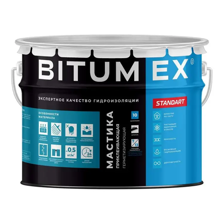 Герметизирующая приклеивающая битумная мастика BITUMEX МБП-012