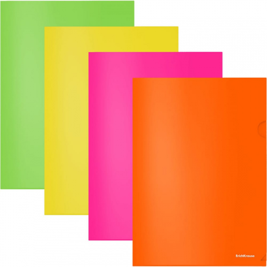 Пластиковая папка-уголок ErichKrause Glossy Neon
