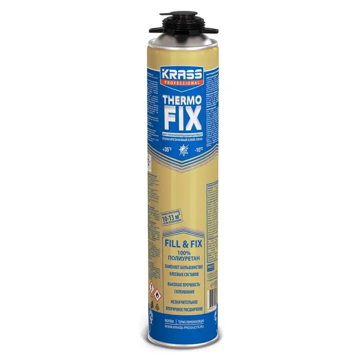 Клей пена для теплоизоляционных работ KRASS professional thermofix ЛА-00002766 Клей пена для теплоизоляционных работ KRASS professional thermofix ЛА-00002766