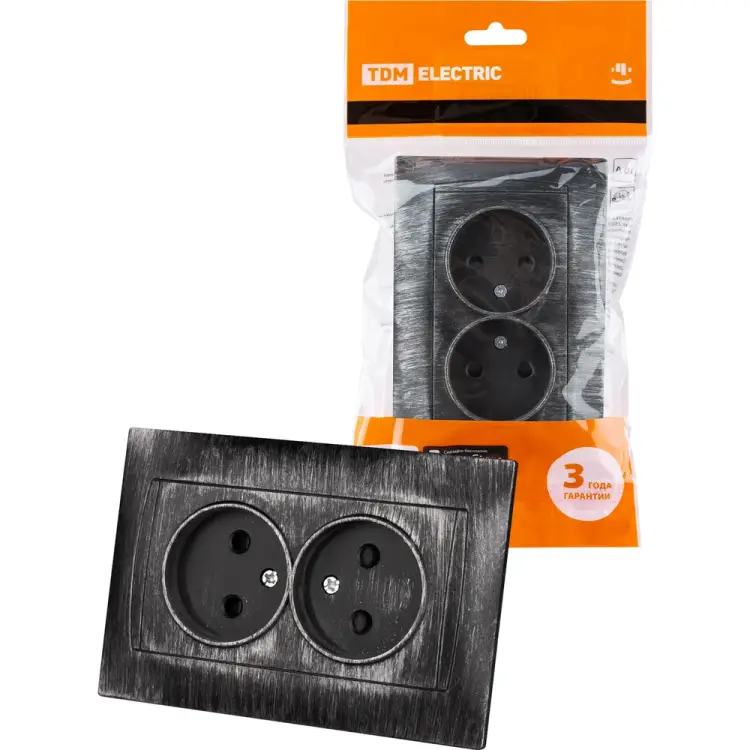 Двойная розетка TDM ELECTRIC Лама SQ1815-0653