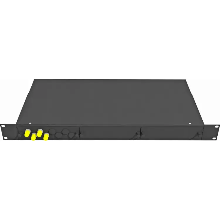 Многомодовый оптический укомплектованный стоечный кросс TopLan КРС-Top-1U-04ST/U-OM2-BK