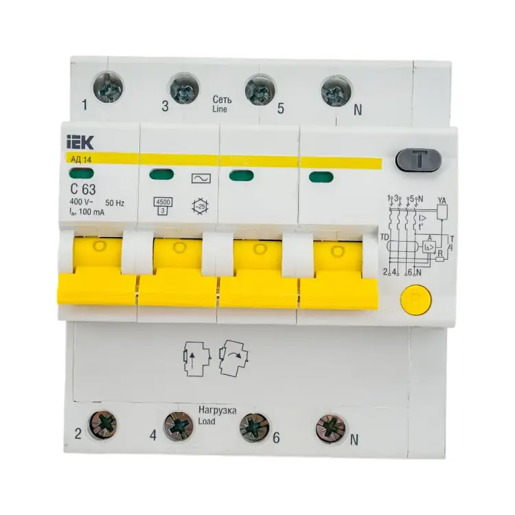 Дифференциальный автомат IEK АД14 MAD10-4-063-C-100