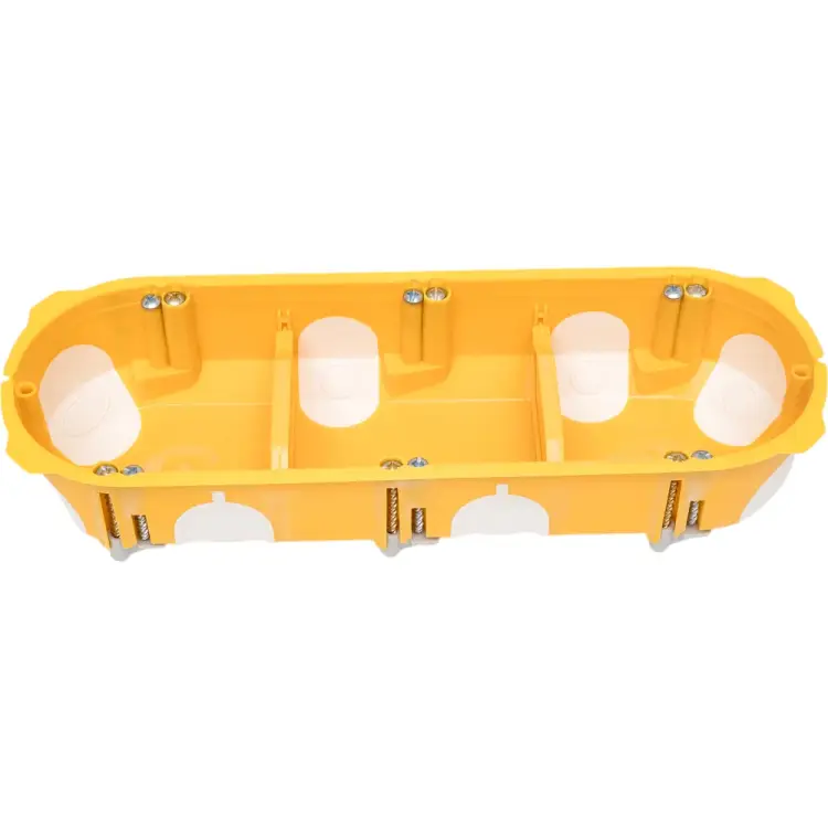 Герметичная трехместная установочная огнестойкая приборная коробка подрозетник для пустотелых, гипсокартонных и деревянных стен KOPOS KPL 64-40 Electro KPL 64-40/3LD_NA