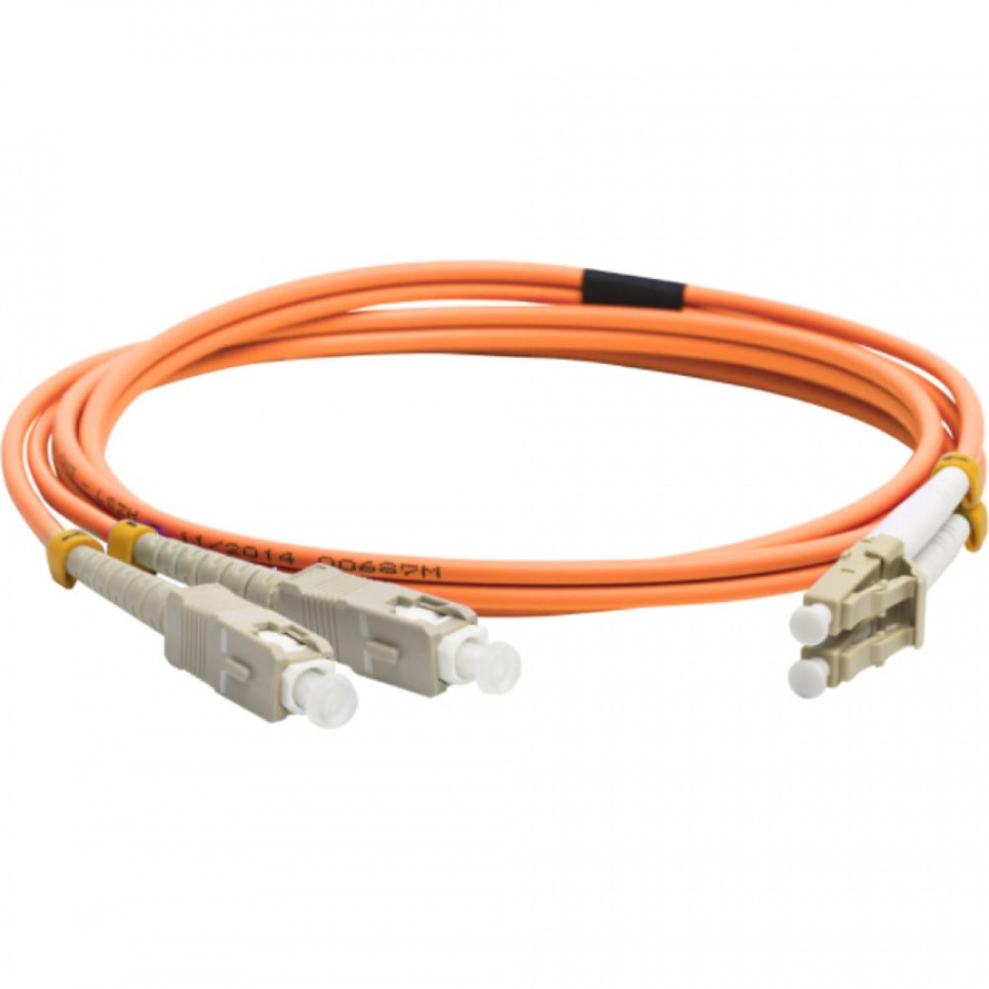 Оптический дуплексный патч-корд LANMASTER LAN-2LC-2SC/OM2-5.0