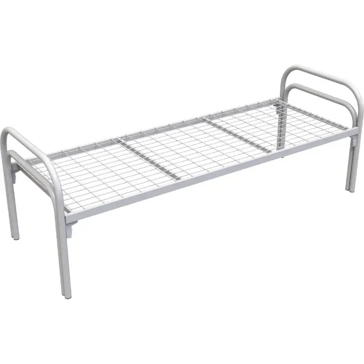 Металлическая одноярусная кровать РегЛайн 1900x800 мм, 2 усиления, сетка 100x50 мм МКР-40-1