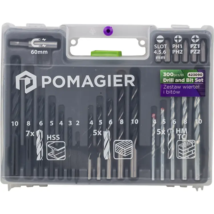 Набор бит и сверл POMAGIER POM-423090(57815) Набор бит и сверл POMAGIER POM-423090(57815)