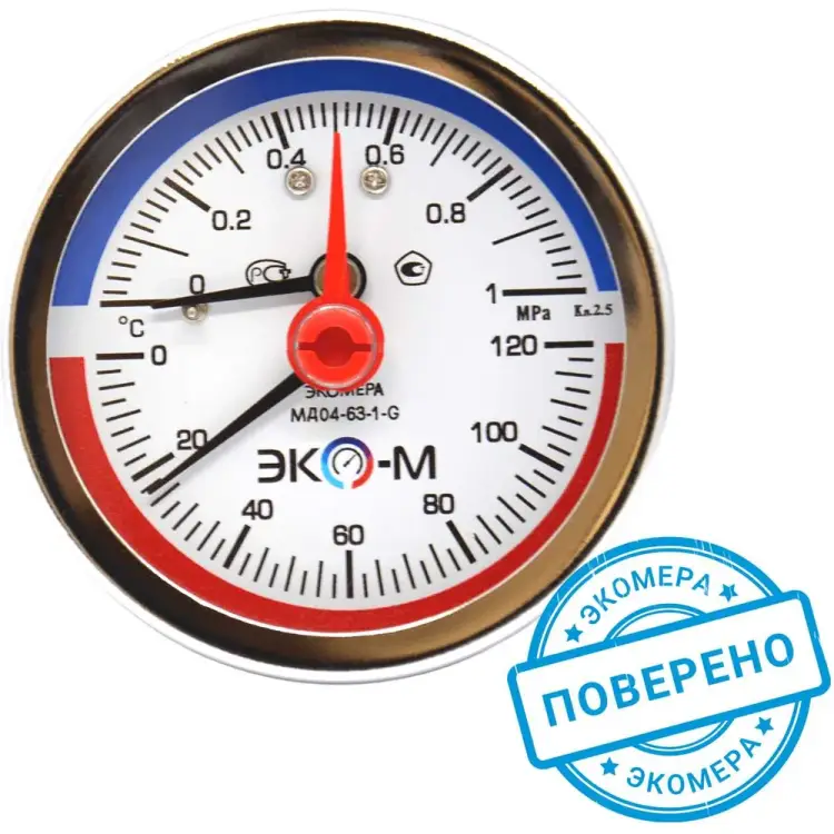 Термоманометр ЭКО-М Экомера МД04-63-G-1МПа-120-ОИ