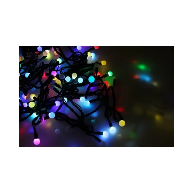 Гирлянда Neon-Night мультишарики d=17,5мм, d=23мм, d=17,5мм, d=45мм 10м черный ПВХ, 80LED RGB 303-589