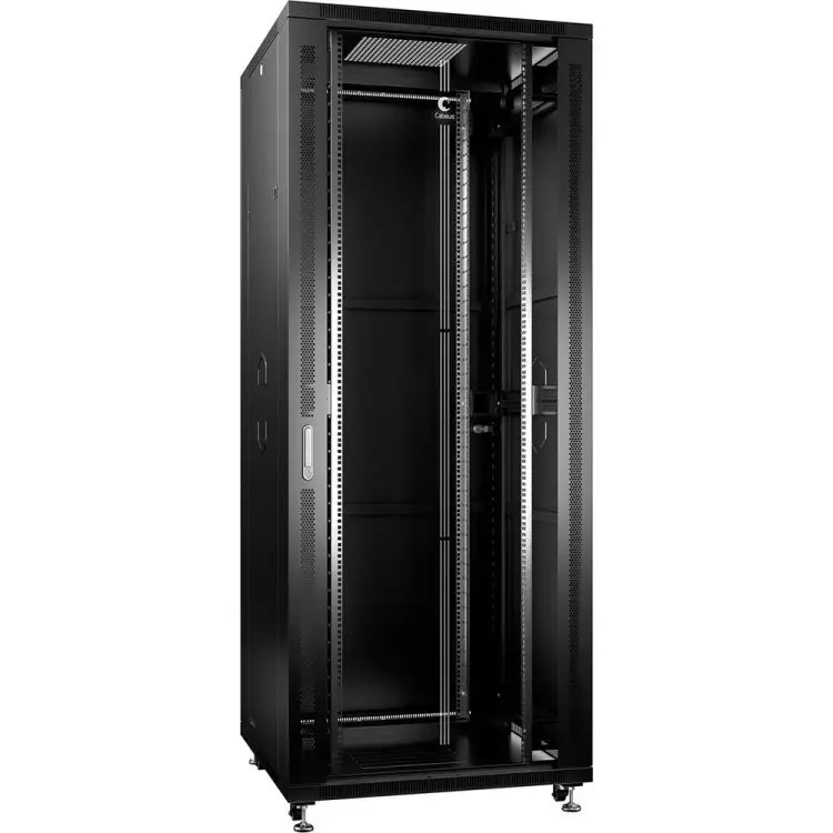 Напольный телекоммуникационный монтажный шкаф для оборудования Cabeus SH-05C-42U80/100-BK Напольный телекоммуникационный монтажный шкаф для оборудования Cabeus SH-05C-42U80/100-BK