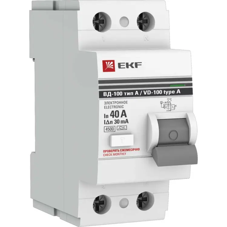 Электронное устройство защитного отключения EKF ВД-100 PROxima elcb-2-40-30-e-a-pro