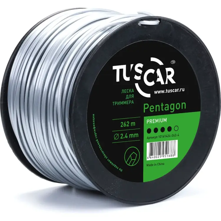Леска для триммера TUSCAR Pentagon Premium 10161424-262-4