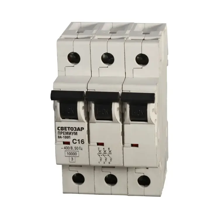 Автомат СВЕТОЗАР Премиум 3п, C, 20А, 10кА, 400В SV-49033-20-C