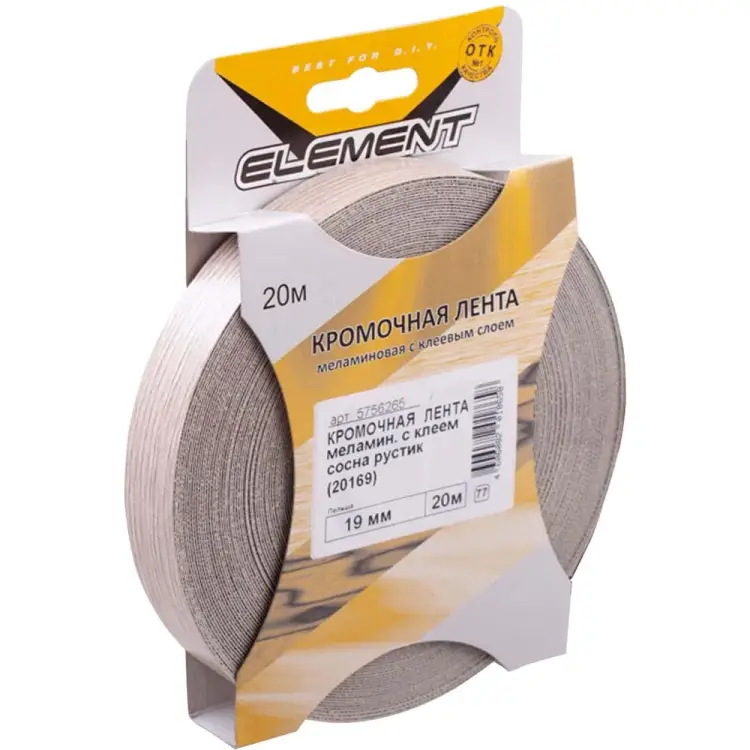 Кромочная кромочная лента ELEMENT с клеем 19мм сосна рустик 20 м 234760