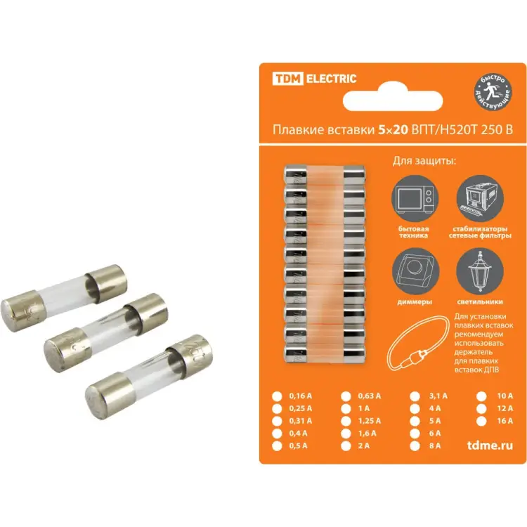 Плавкая вставка TDM ELECTRIC ВПТ6-3 SQ0738-0103