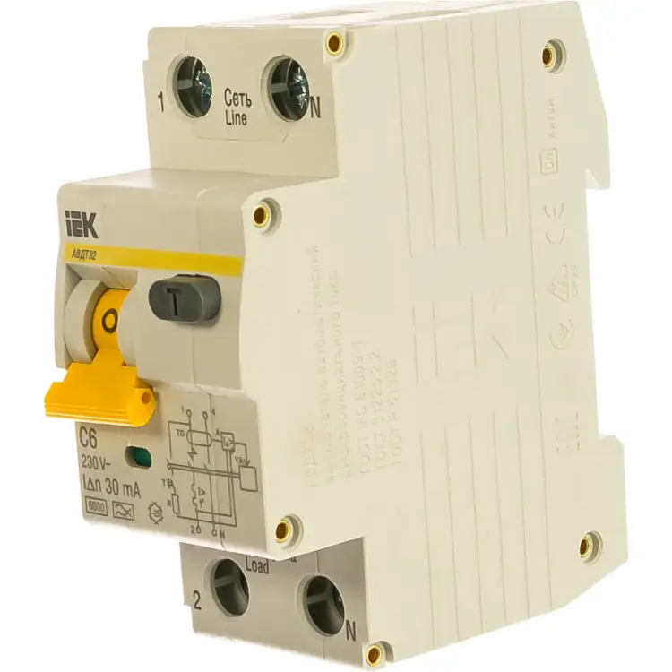 Автоматический выключатель дифференциального тока IEK АВДТ-32 ИЭК MAD22-5-006-C-30