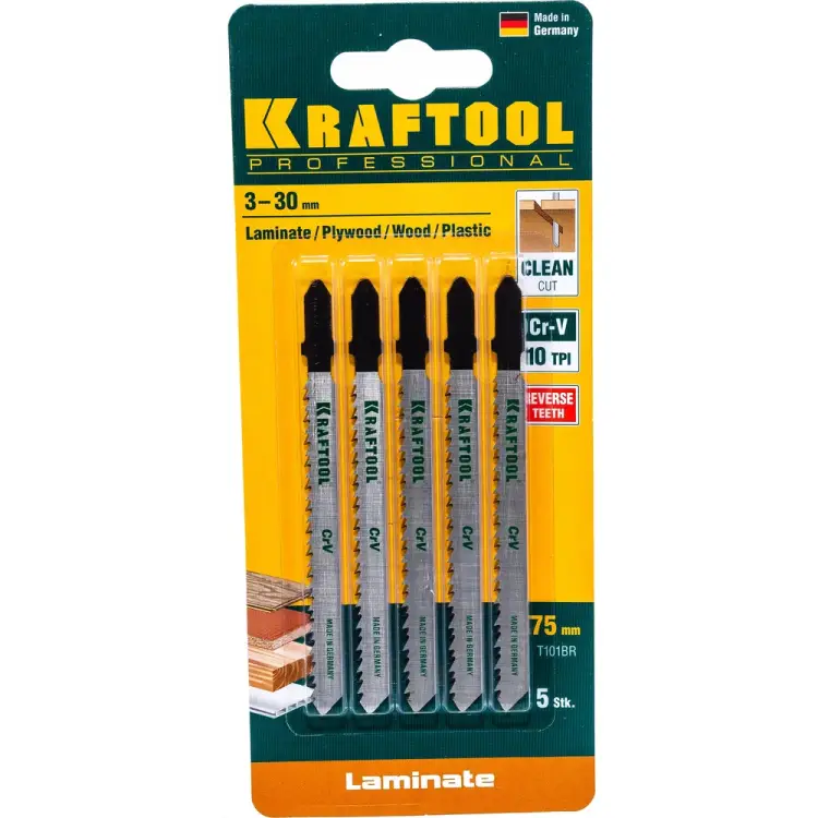 Пилки для электролобзика по дереву, фанере, ламинату KRAFTOOL 159516-2.5-S5 Пилки для электролобзика по дереву, фанере, ламинату KRAFTOOL 159516-2.5-S5