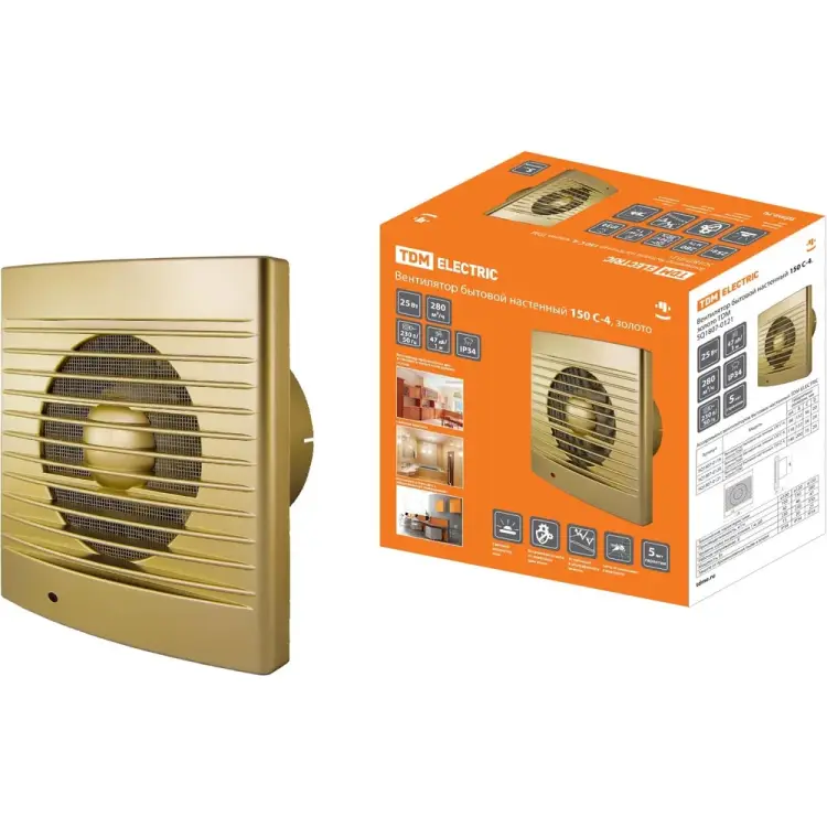 Бытовой настенный вентилятор TDM ELECTRIC 150 С-4 SQ1807-0121