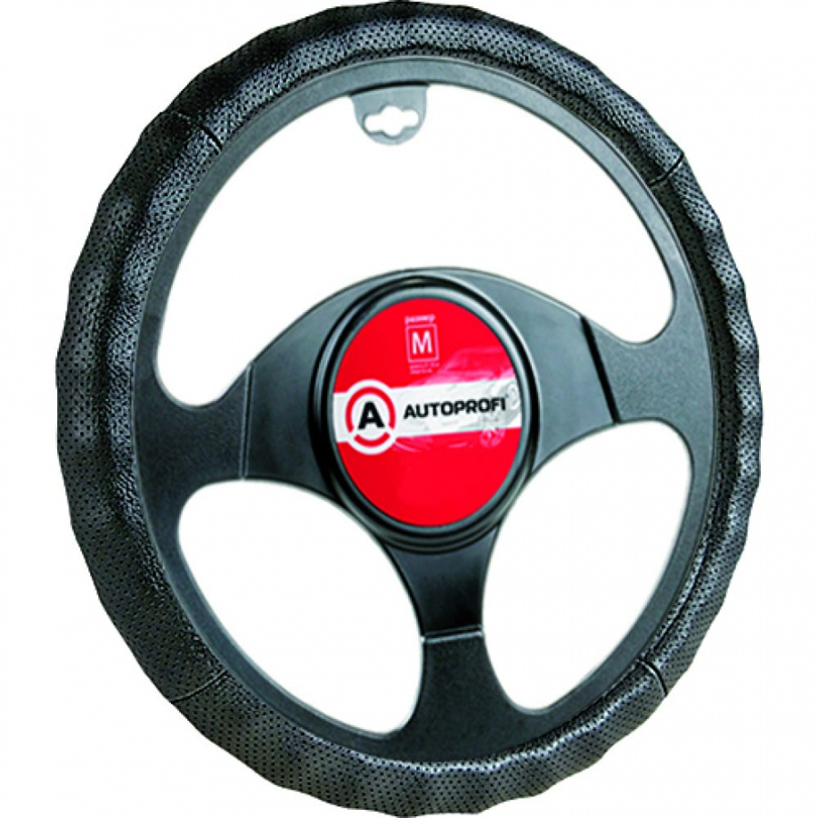 Оплетка руля AUTOPROFI AP-396 BK L