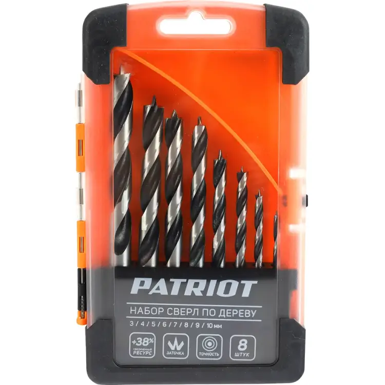 Набор спиральный сверл по дереву Patriot 815010103