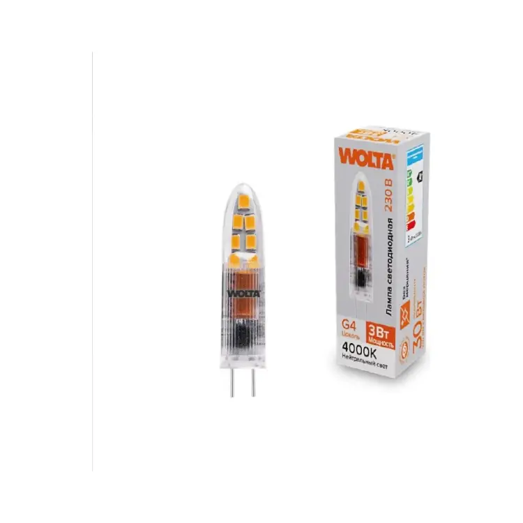 Светодиодная лампа Wolta WSTD-JC-220V3W4KG4-P Светодиодная лампа Wolta WSTD-JC-220V3W4KG4-P