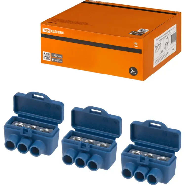 Винтовая изолированная клемма для Al и Cu проводов TDM ELECTRIC КВИ-3 SQ0510-0604