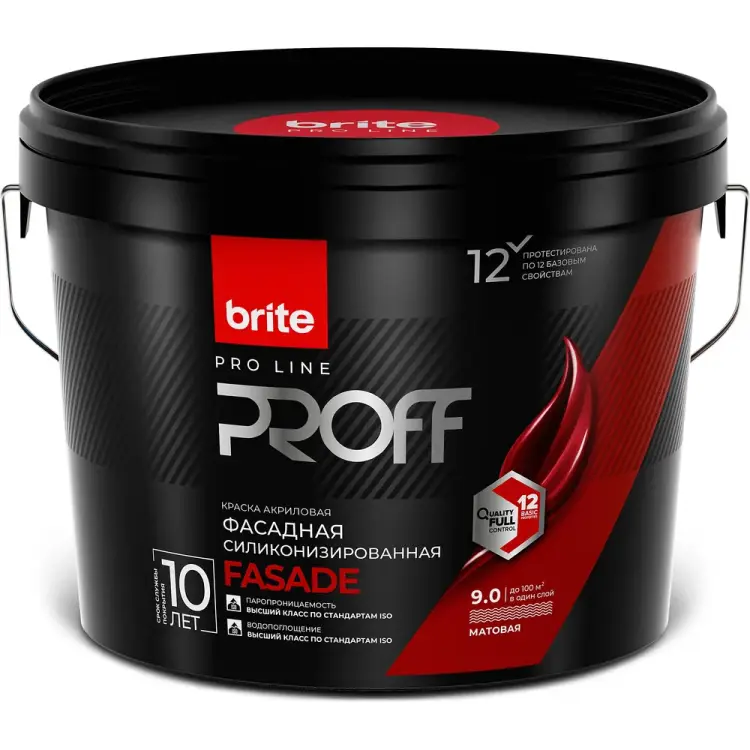 Силиконизированная краска для фасадов и цоколей BRITE PROFESSIONAL О02233