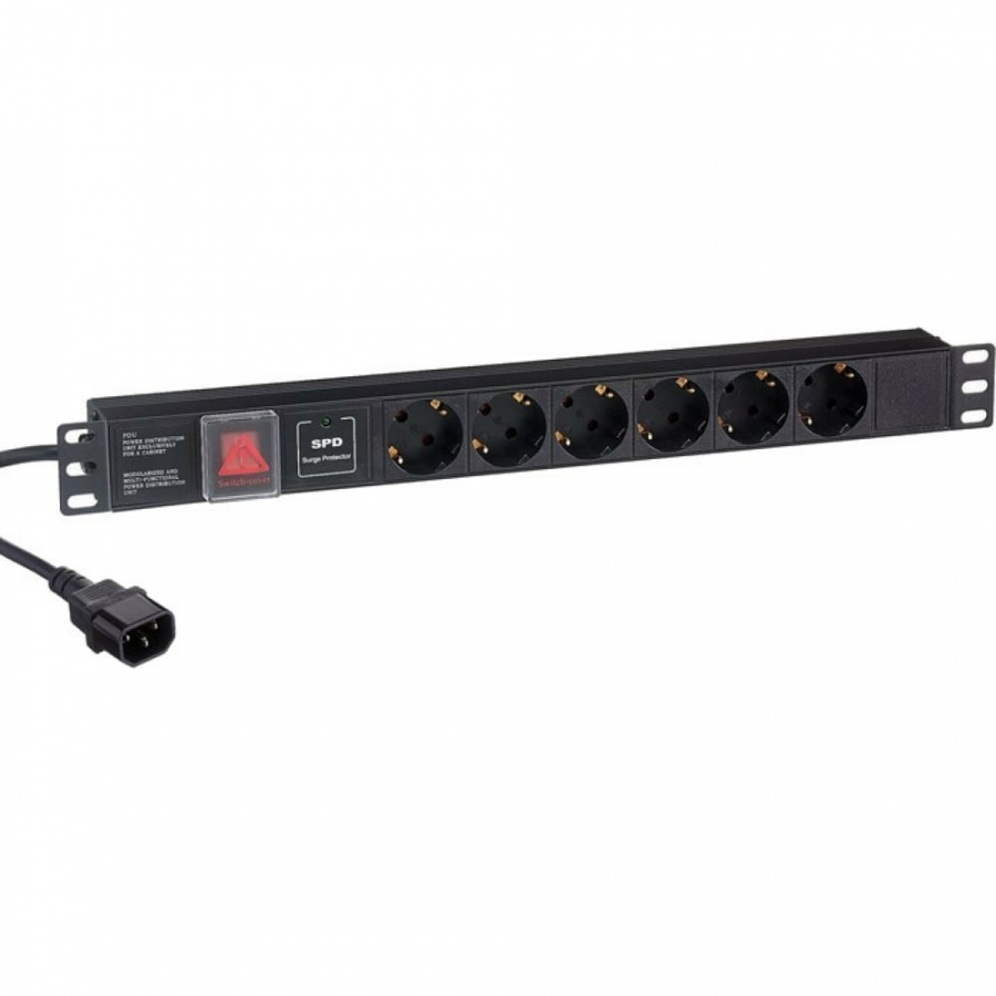 Блок розеток ExeGate ServerPro PDU-19H609 Al-6S-C14-2CU-SPD1