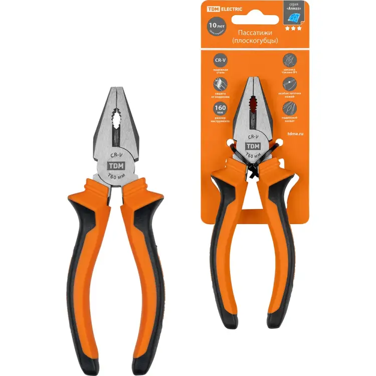 Пассатижи-плоскогубцы TDM ELECTRIC Алмаз SQ1010-0201