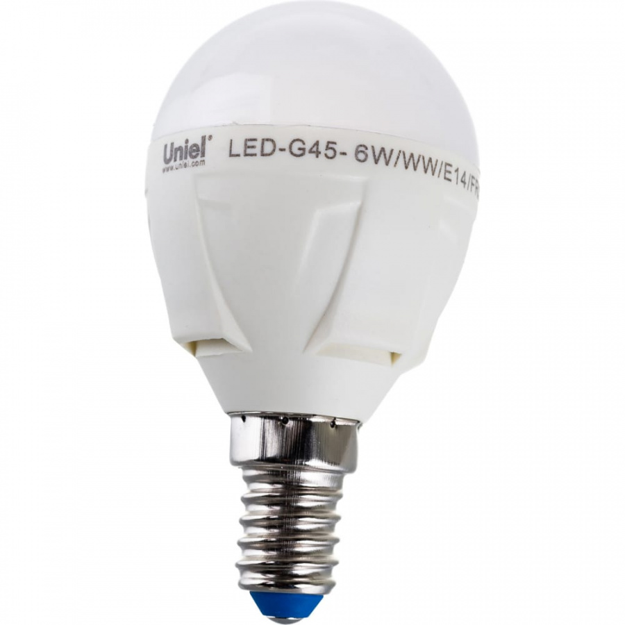 Светодиодная диммируемая лампа Uniel LED-G45-6W/WW/E14/FR/DIM PLP01WH