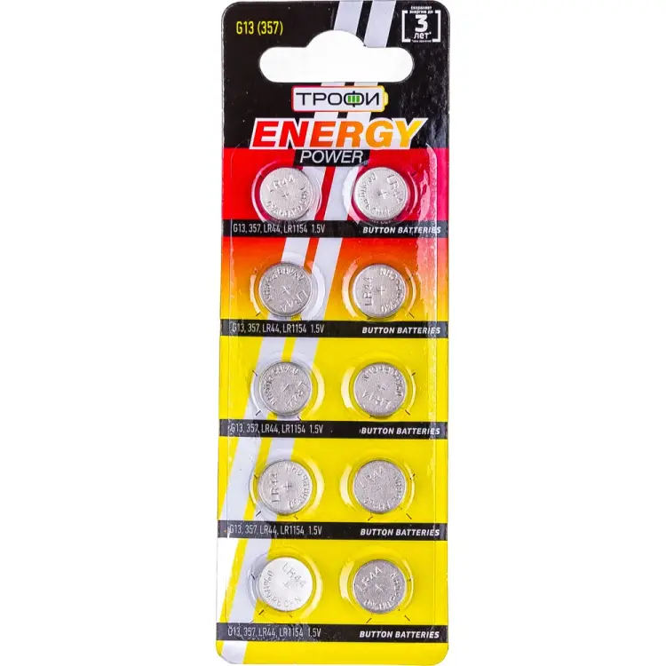 Батарейка ТРОФИ G13 357 LR1154 LR44 C0034935