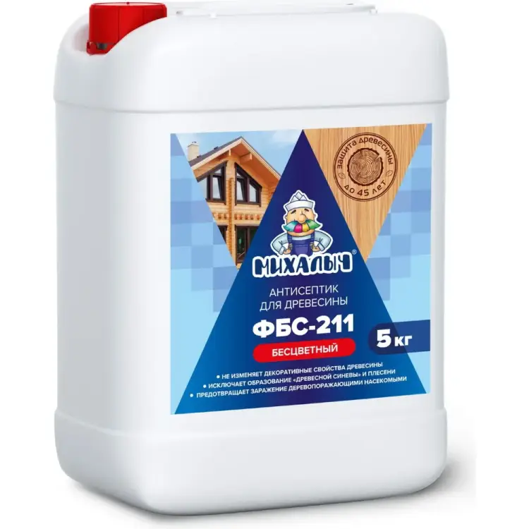 Экологичный антисептик для защиты древесины от синевы и плесени Михалыч ФБС-211 1-687519