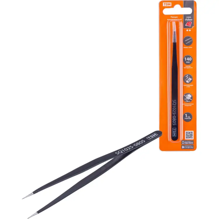 Прямой прецизионный пинцет TDM ELECTRIC Рубин SQ1025-0805