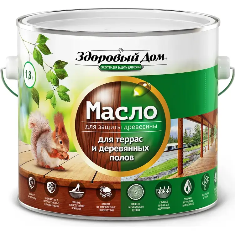 Масло для террас и деревянных полов Здоровый дом Лк-00009550