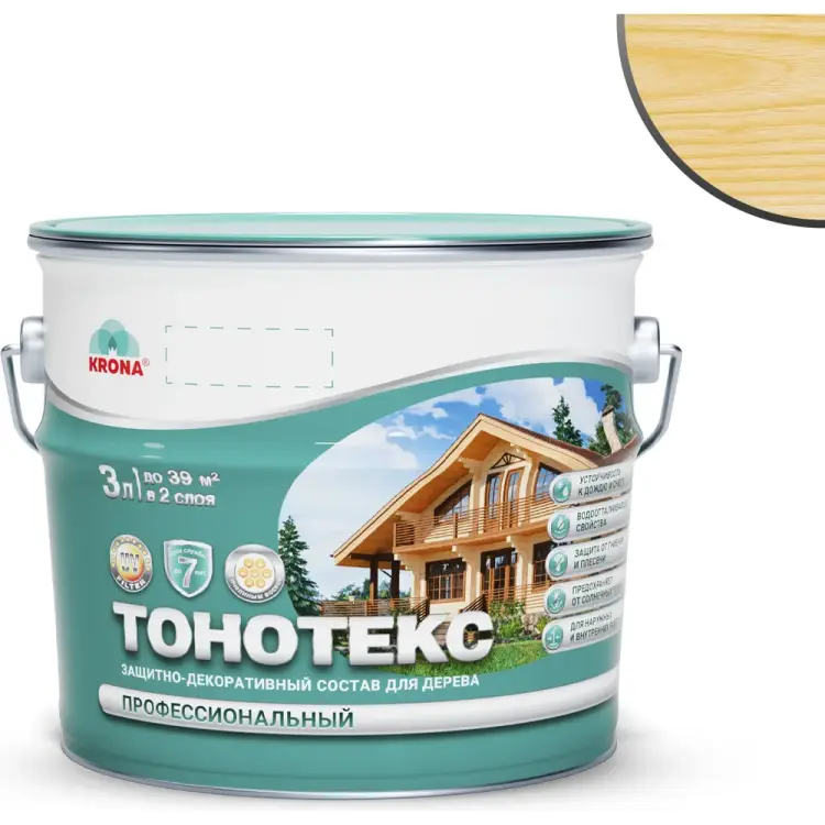 Защитно-декоративный состав для дерева KRONA Тонотекс 66303509